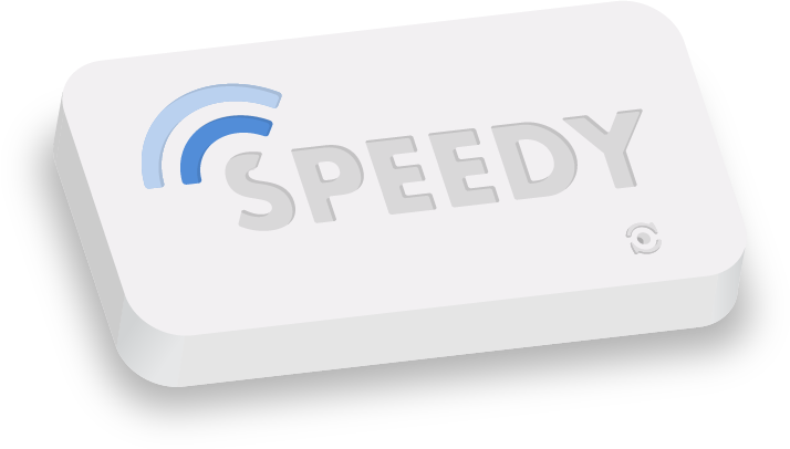 Speedy device showing blue light wi-fi connectivity